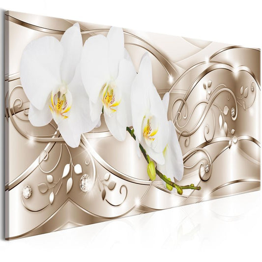 Wandbild - Flowering (1 Part) Narrow Beige