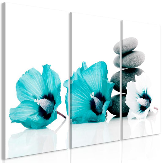 Wandbild - Calm Mallow (3 Parts) Turquoise