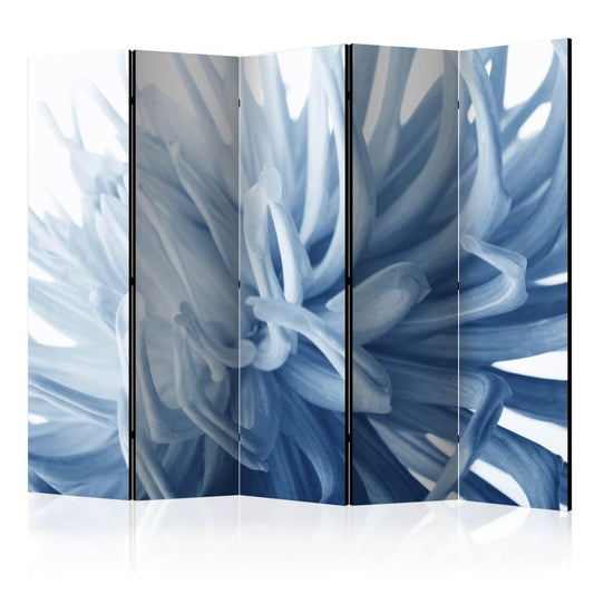 5-teiliges Paravent - Flower - blue dahlia II [Room Dividers]