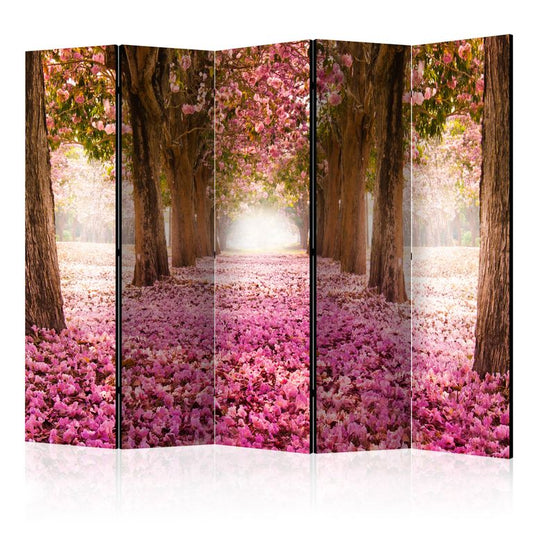 5-teiliges Paravent - Pink Grove II [Room Dividers] 225x172 cm