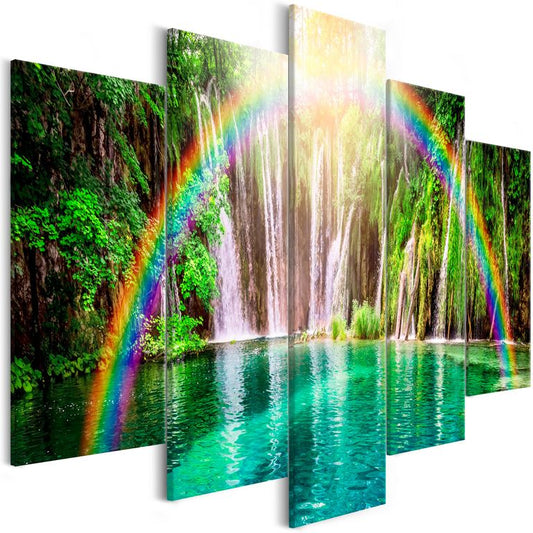 Wandbild - Rainbow Time (5 Parts) Wide 225x100 cm