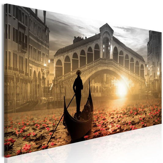 Wandbild - Magic Venice (1 Part) Narrow Orange