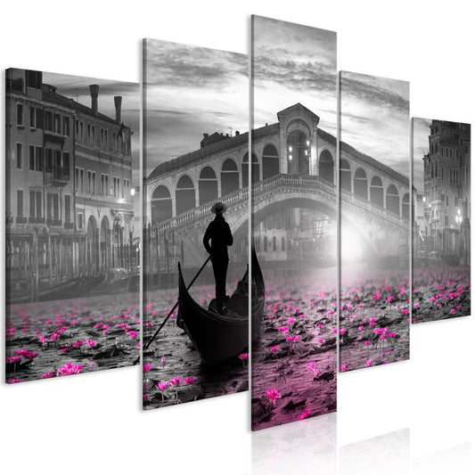 Wandbild - Magic Venice (5 Parts) Wide Grey