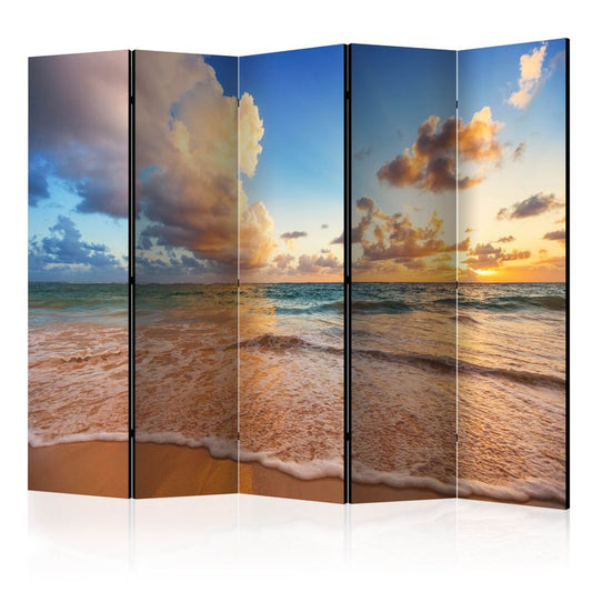 5-teiliges Paravent - Morning by the Sea II [Room Dividers] 225x172 cm