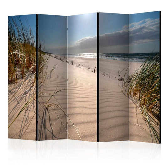 5-teiliges Paravent - Beach in Mrzezyno II [Room Dividers] 225x172 cm