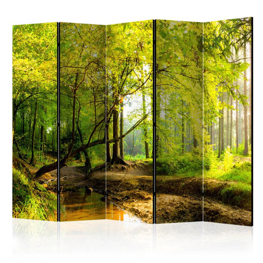 5-teiliges Paravent - Forest Clearing II [Room Dividers] 225x172 cm