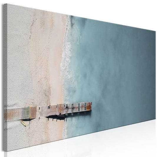 Wandbild - Sea and Wooden Bridge (1 Part) Narrow Grey