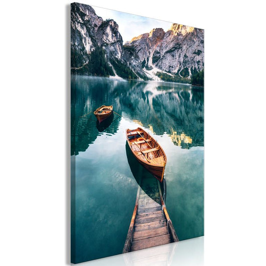 Wandbild - Boats In Dolomites (1 Part) Vertical