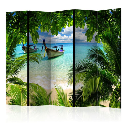 5-teiliges Paravent - Tropical Paradise II [Room Dividers] 225x172 cm