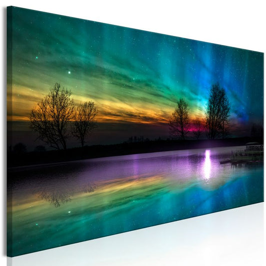 Wandbild - Rainbow Aurora (1 Part) Narrow