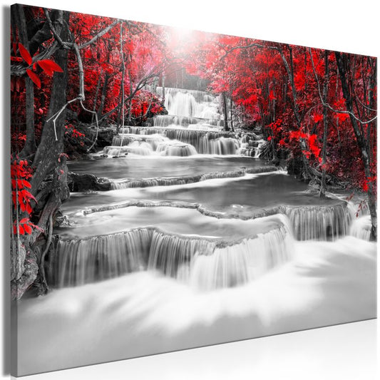 Wandbild - Cascade of Thoughts (1 Part) Wide Red