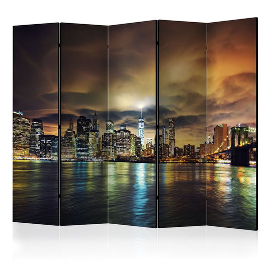 5-teiliges Paravent - New York Sky II [Room Dividers] 225x172 cm