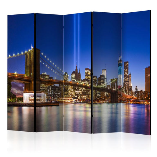 5-teiliges Paravent - Blue New York II [Room Dividers] 225x172 cm