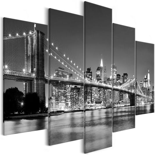 Wandbild - Dream about New York (5 Parts) Wide 225x100 cm