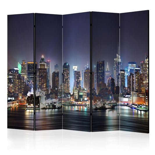 5-teiliges Paravent - Night Port II [Room Dividers] 225x172 cm