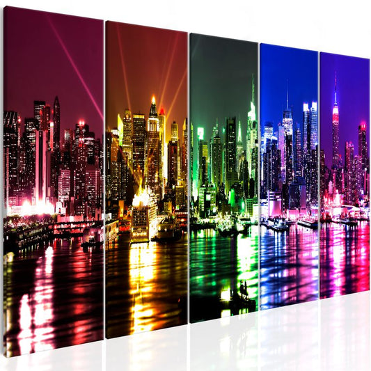 Wandbild - Rainbow New York (5 Parts) Narrow