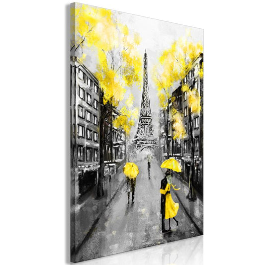 Wandbild - Paris Rendez-Vous (1 Part) Vertical Yellow