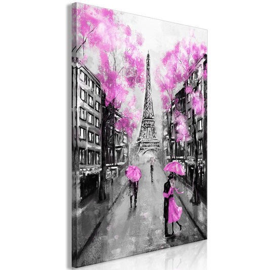 Wandbild - Paris Rendez-Vous (1 Part) Vertical Pink