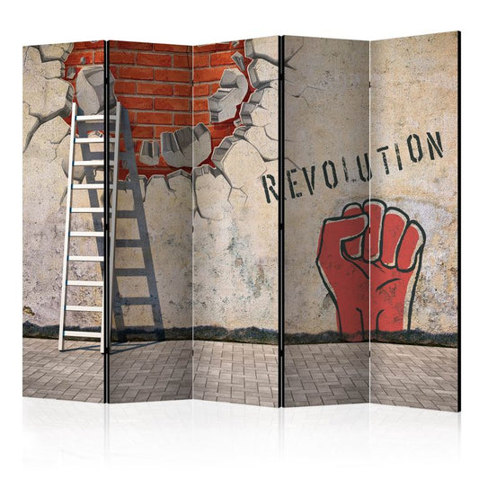 5-teiliges Paravent - The invisible hand of the revolution II [Room Dividers]