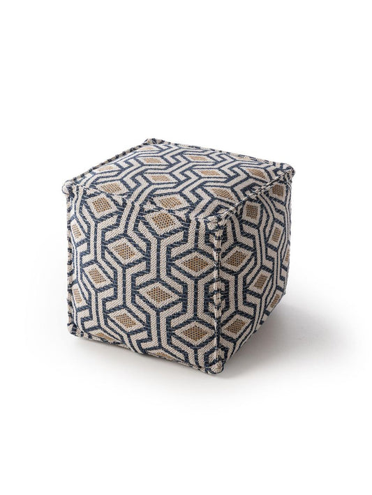 Pouf Palma 50x50x50 cm Blau / Gelb