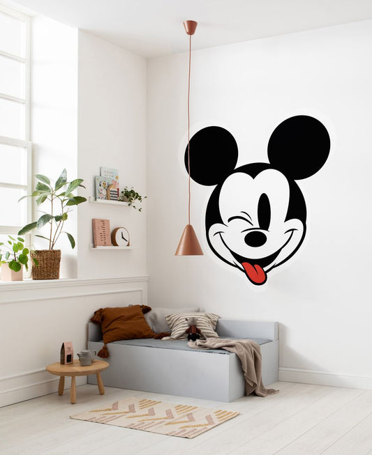 Selbstklebende Vlies Fototapete/Wandtattoo - Mickey Head Optimism - Größe 125 x 125 cm