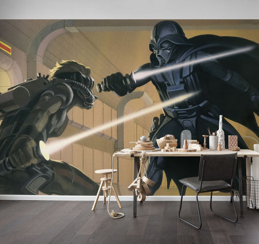 Vlies Fototapete - Star Wars Classic RMQ Vader vs Luke - Größe 500 x 250 cm