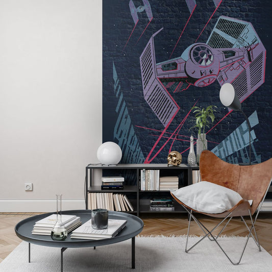 Vlies Fototapete - Star Wars Classic Concrete TIE-Fighter - Größe 200 x 280 cm