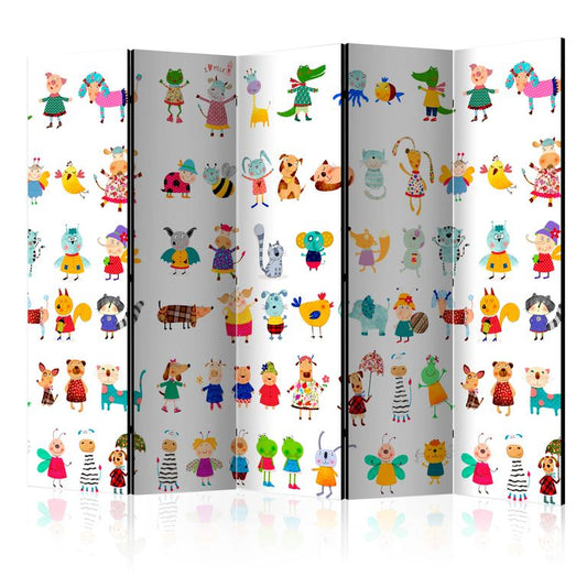 5-teiliges Paravent - Cartoon Pets II [Room Dividers] 225x172 cm