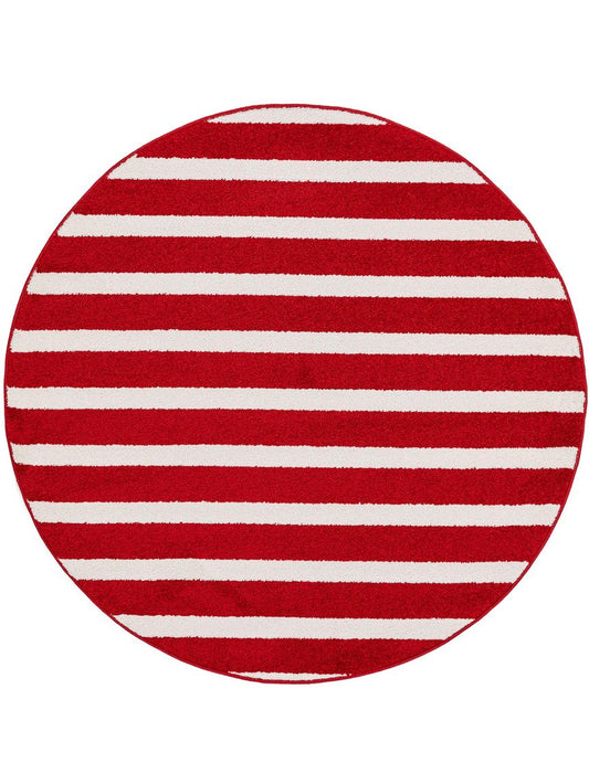 Kinderteppich Noa Kids Stripes Ø 120 cm rund Rot