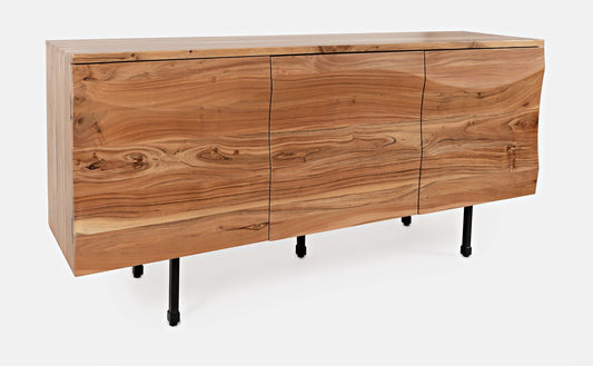 Avola Massivholz Sideboard 183 cm mit Metalgestell Akazie / Schwarz