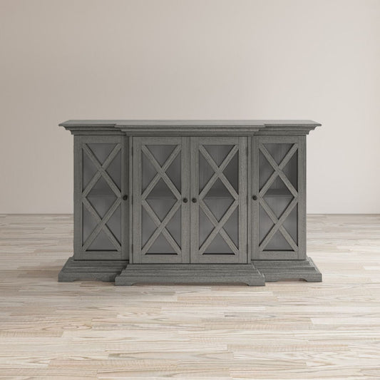 Avola Massivholz Sideboard 178 cm Landhausstil Akazie Grau