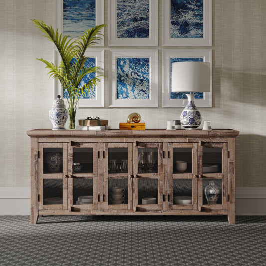 Avola Massivholz Sideboard 178 cm Shabby-Chic Akazie Braun