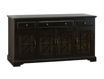 Avola Massivholz Sideboard 153 cm Shabby-Chic Akazie Schwarz