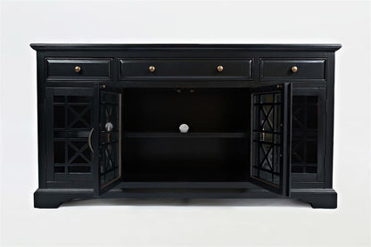 Avola Massivholz Sideboard 153 cm Shabby-Chic Akazie Schwarz