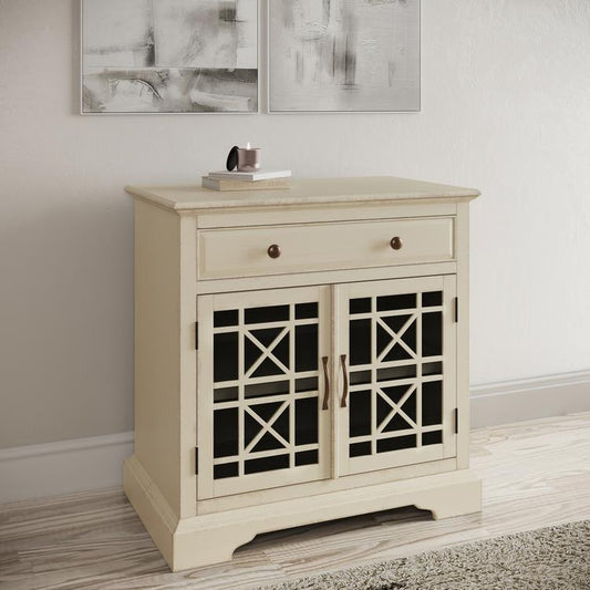 Avola Massivholz Sideboard Shabby-Chic Akazie Creme