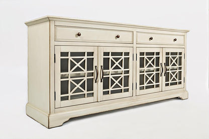 Avola Massivholz Sideboard 178 cm Shabby-Chic Akazie Creme