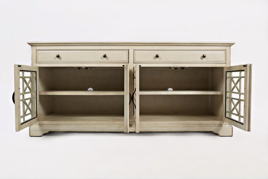 Avola Massivholz Sideboard 178 cm Shabby-Chic Akazie Creme