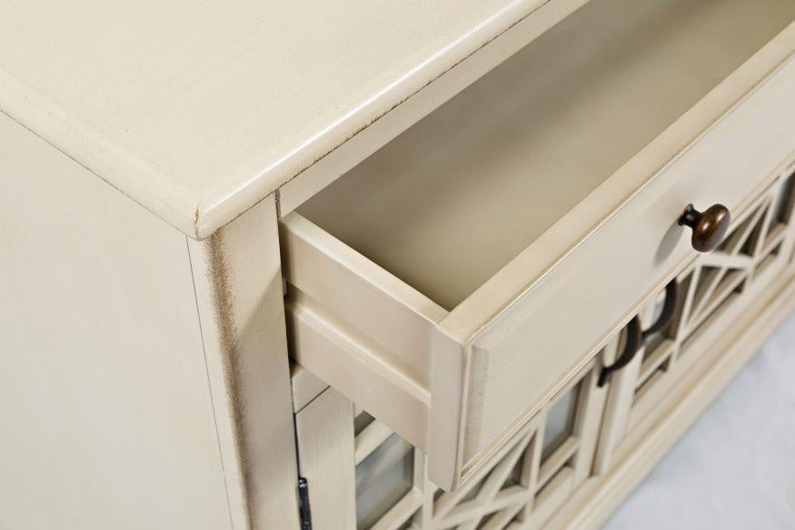 Avola Massivholz Sideboard 178 cm Shabby-Chic Akazie Creme