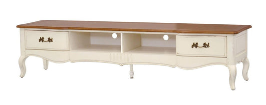 Verona Massivholz TV-Lowboard Birke Creme / Hellbraun