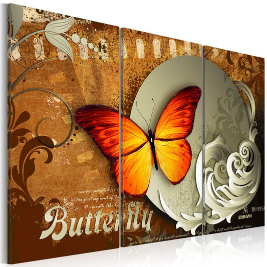 Wandbild - Fiery butterfly and  full moon