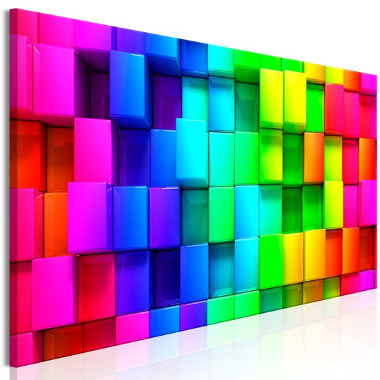 Wandbild - Colourful Cubes (1 Part) Narrow