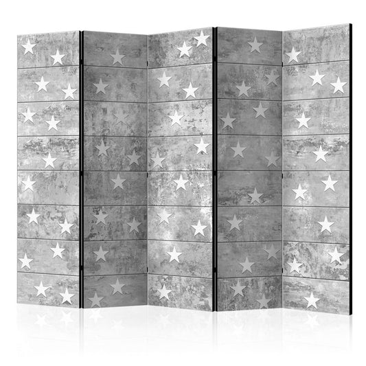 5-teiliges Paravent - Stars on Concrete II [Room Dividers] 225x172 cm