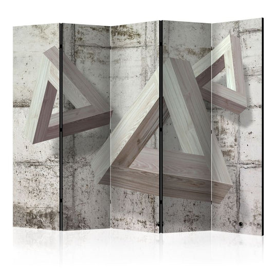 5-teiliges Paravent - Grey Trio II [Room Dividers] 225x172 cm