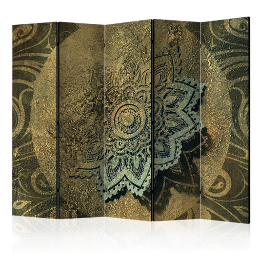 5-teiliges Paravent - Golden Treasure II [Room Dividers] 225x172 cm