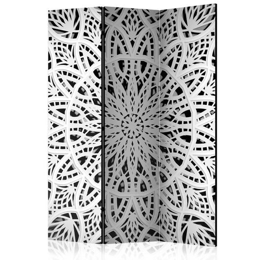 3-teiliges Paravent - White Mandala [Room Dividers] 135x172 cm