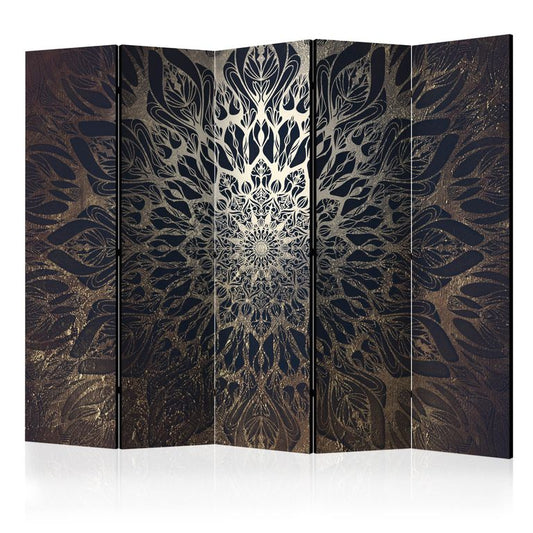 5-teiliges Paravent - Spider Web (Brown) II [Room Dividers] 225x172 cm