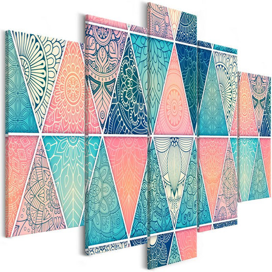 Wandbild - Oriental Triangles (5 Parts) Wide