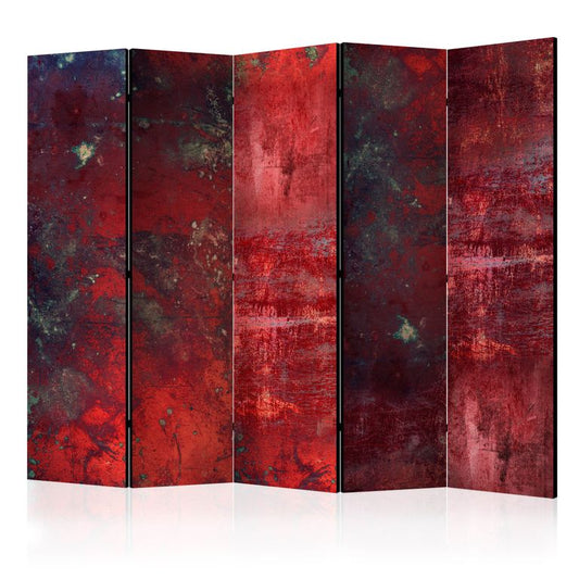 5-teiliges Paravent - Red Concrete II [Room Dividers] 225x172 cm