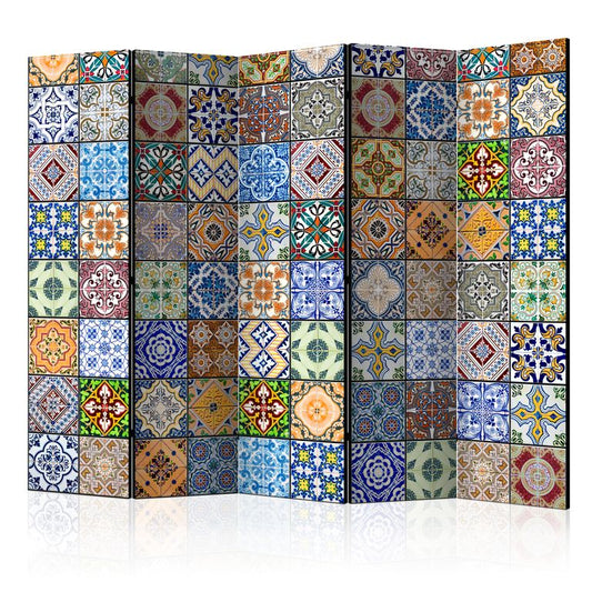 5-teiliges Paravent - Colorful Mosaic II [Room Dividers] 225x172 cm