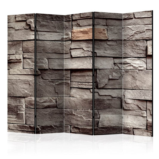 5-teiliges Paravent - Wall of Silence II [Room Dividers] 225x172 cm